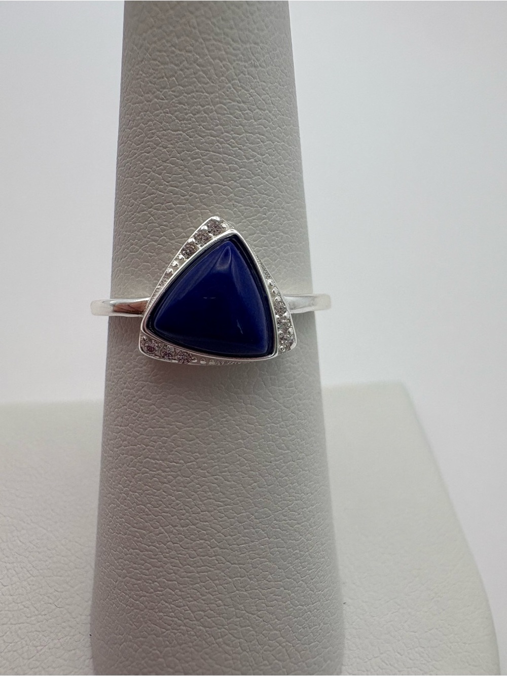 Lapis Triangle Ring (#R49) - Picture 3 of 4